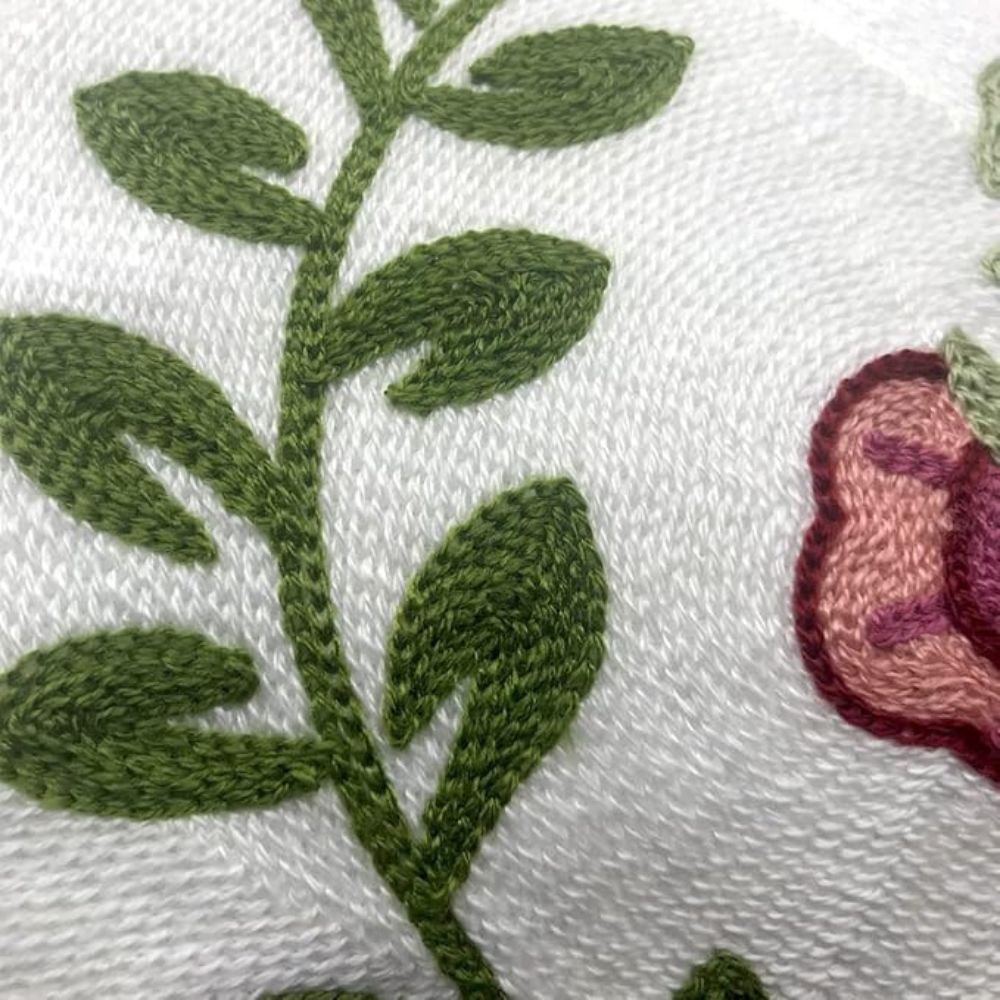 Elysia Floral Cushion Cover - Embroidered Microfiber, Indoor Outdoor Use 7
