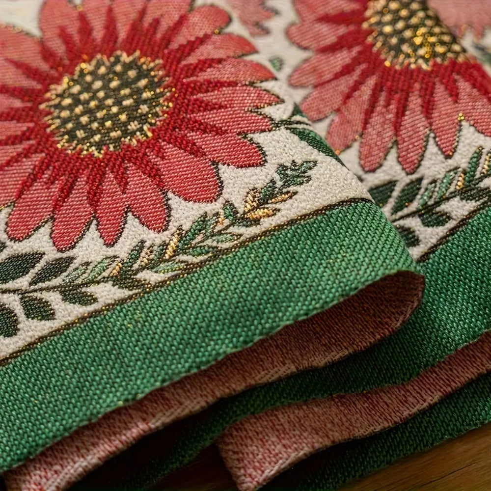Elysia Table Runner - Embroidered Floral with Tassels 6