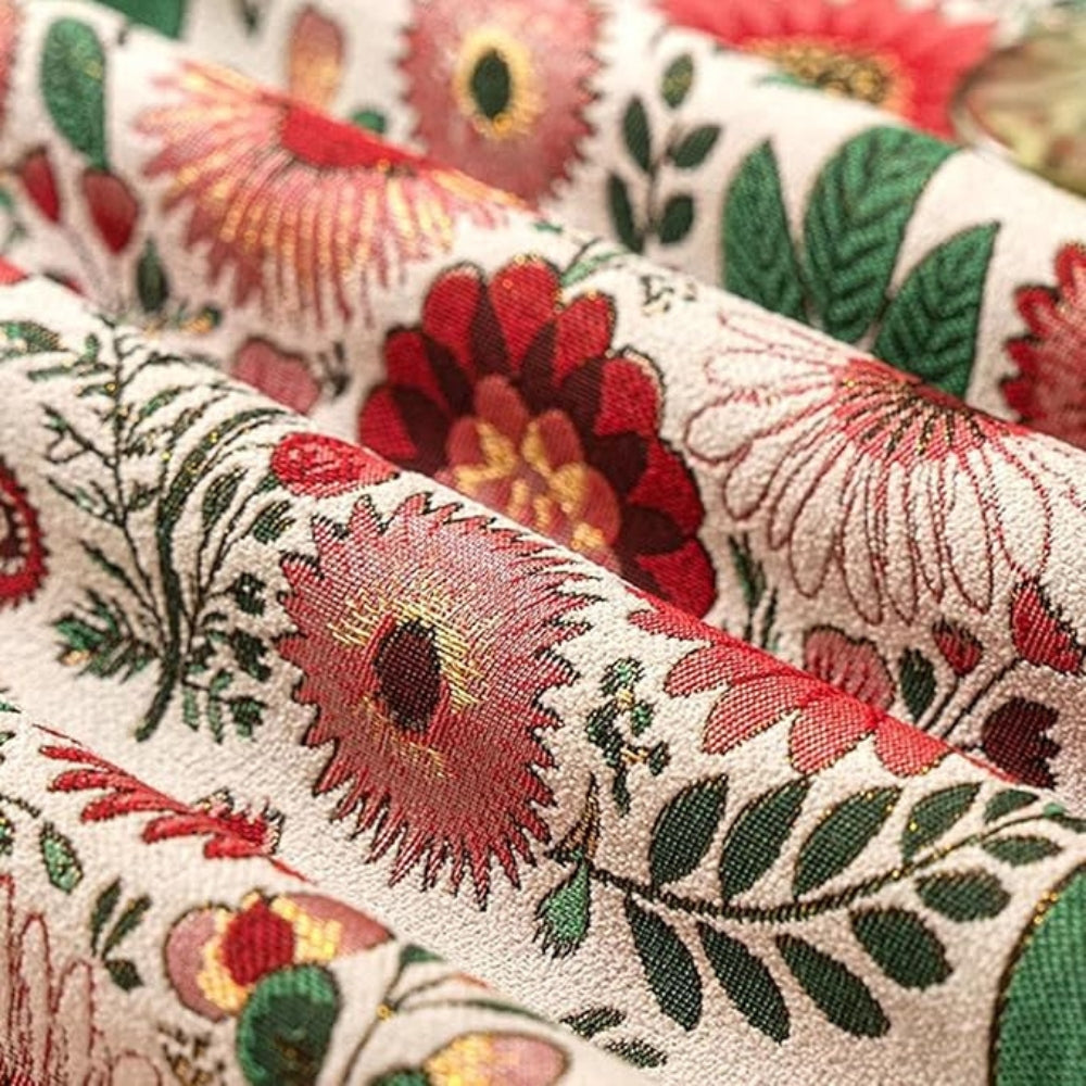 Elysia Table Runner - Embroidered Floral with Tassels 7