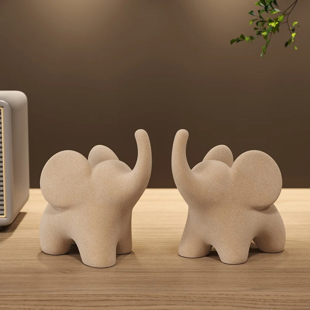Elysian Elephant Figurine - Resin, Minimalist Design 1