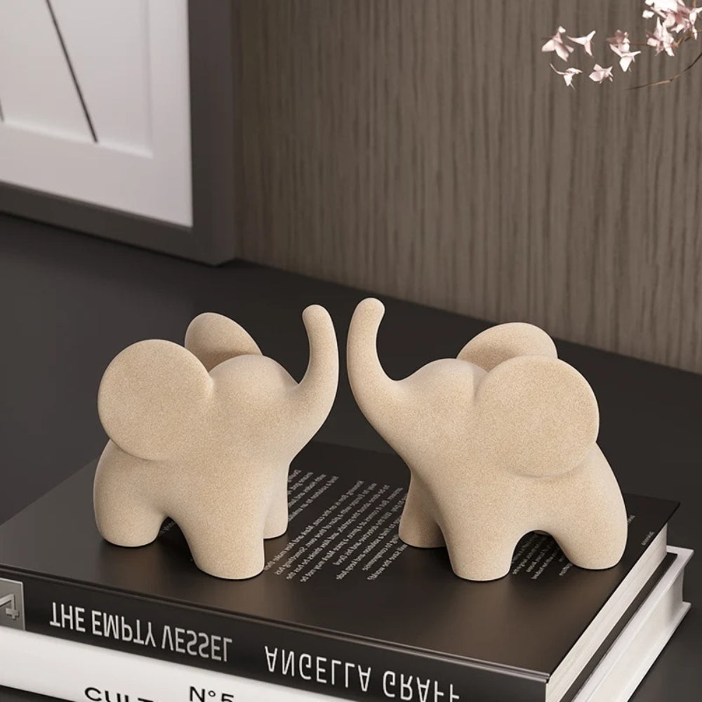 Elysian Elephant Figurine - Resin, Minimalist Design 3