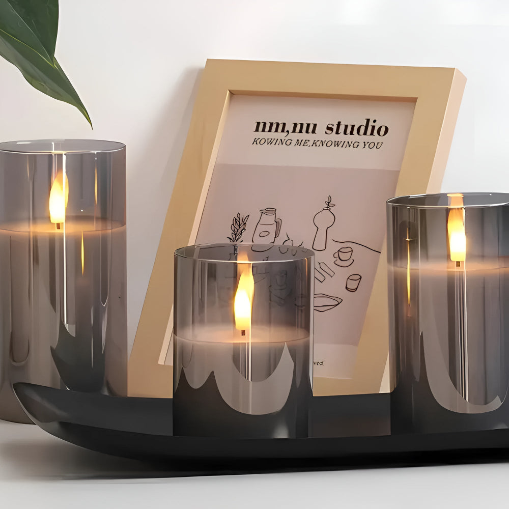 Elysian Flameless Candle Set - 3D LED, Remote Controlled, Safe Ambience 3