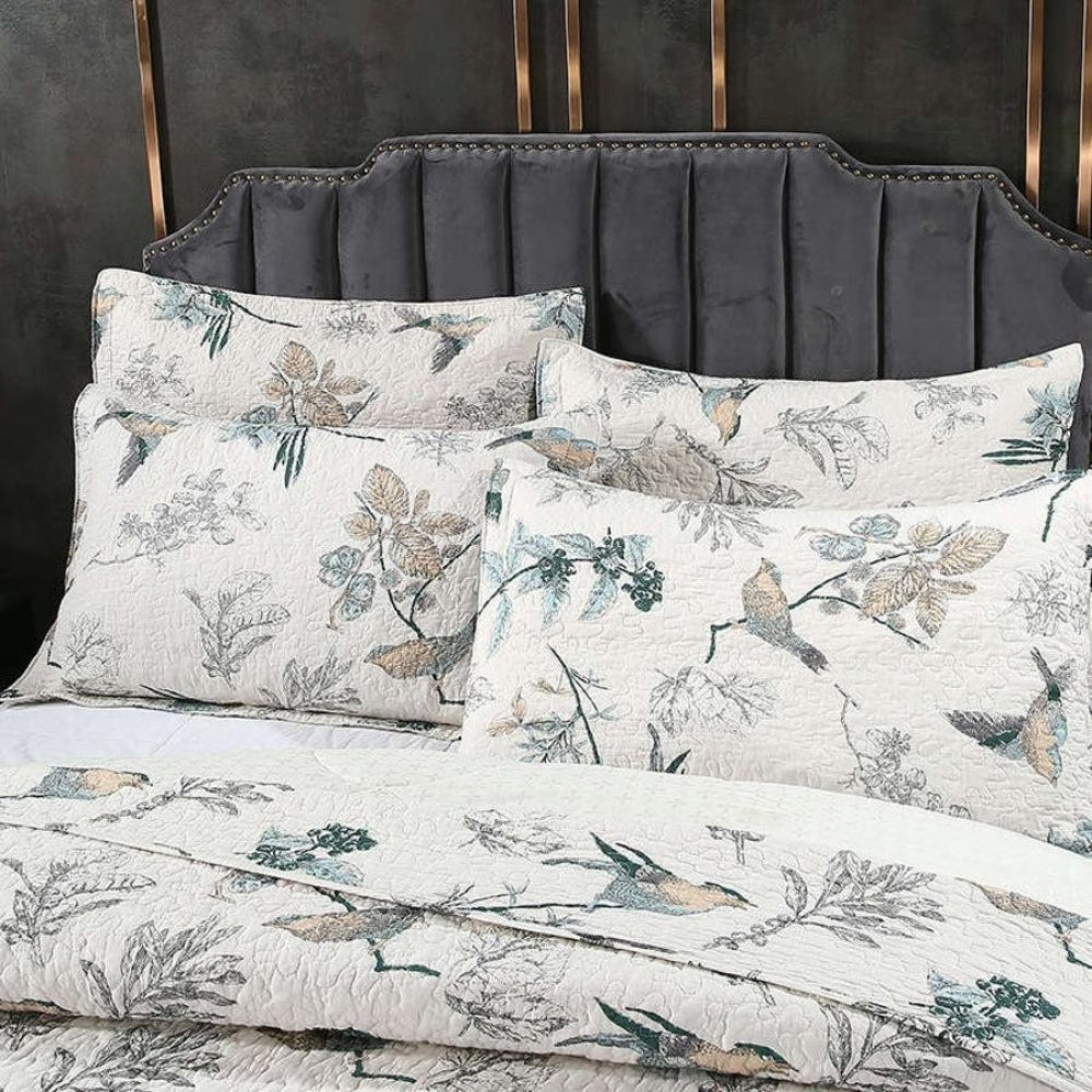Elysian Floral Coverlet Set - Microfiber, Reversible 3-Piece 1