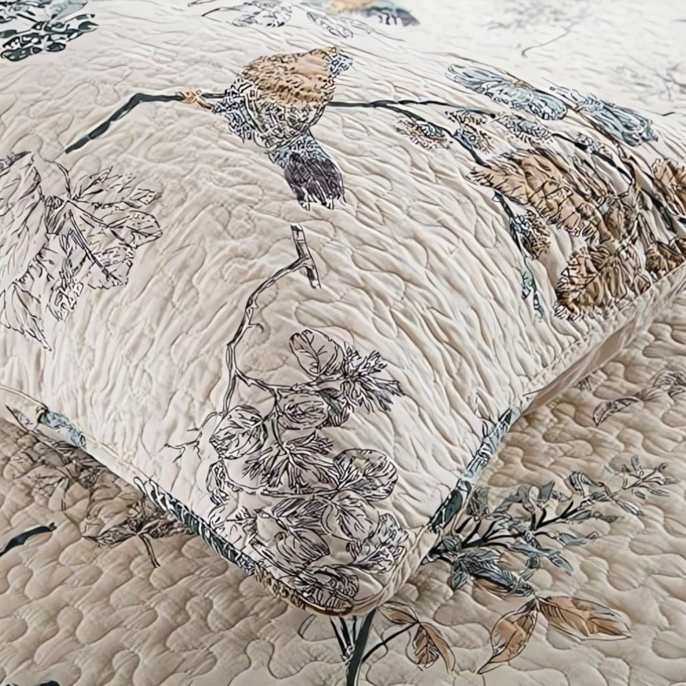 Elysian Floral Coverlet Set - Microfiber, Reversible 3-Piece 2