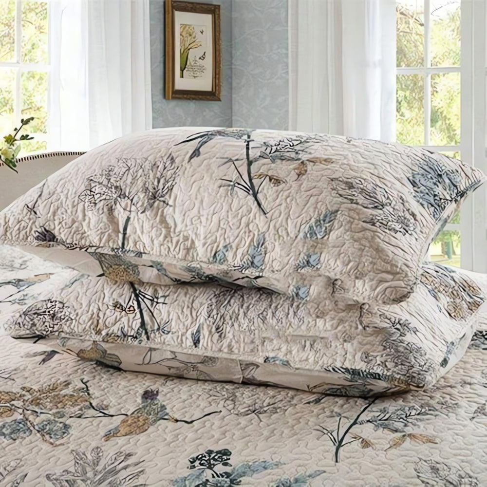 Elysian Floral Coverlet Set - Microfiber, Reversible 3-Piece 4