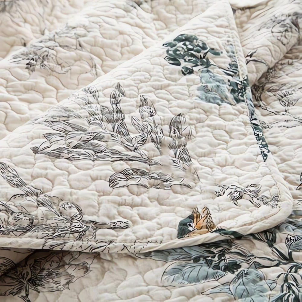 Elysian Floral Coverlet Set - Microfiber, Reversible 3-Piece 5