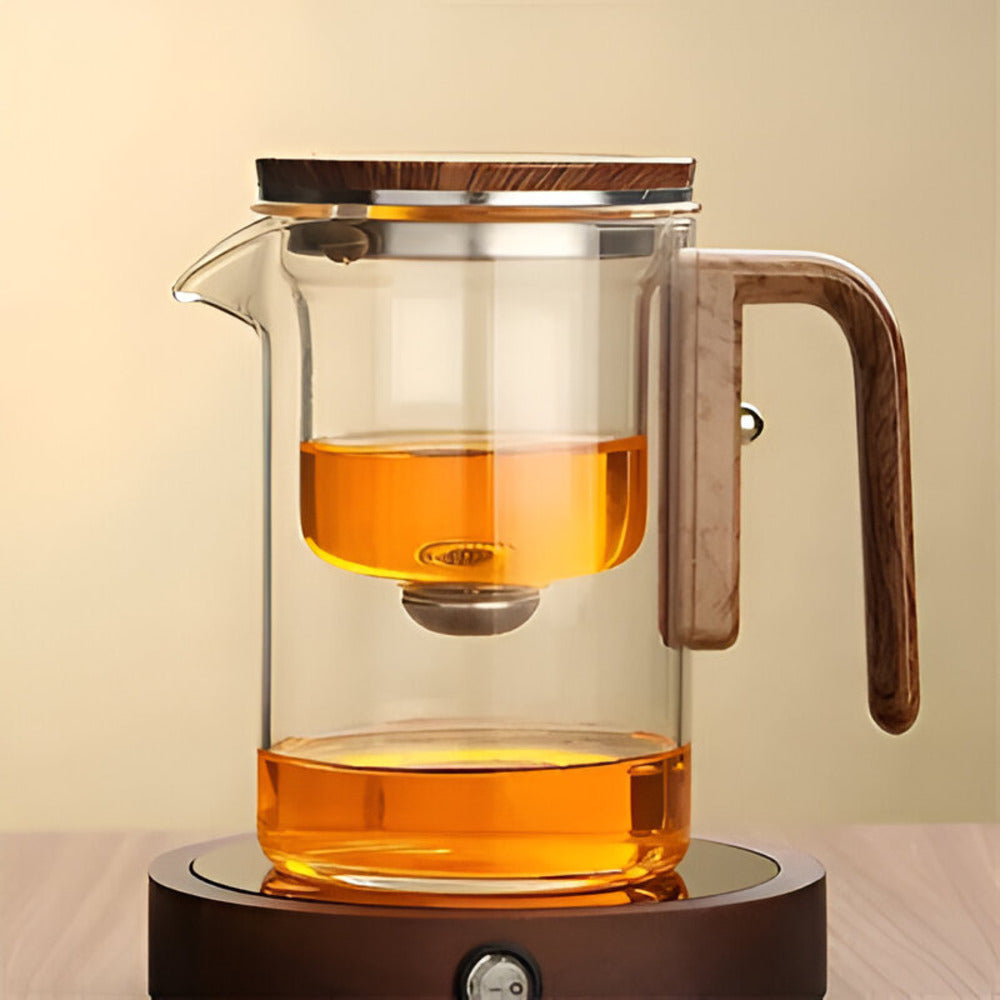 Elysian Glass Teapot with Infuser - Borosilicate, Elegant Design 0