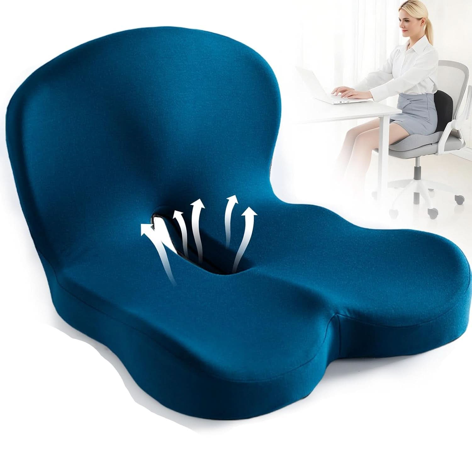 Elysian Seat Cushion - Memory Foam, Ergonomic Design for Comfort 8