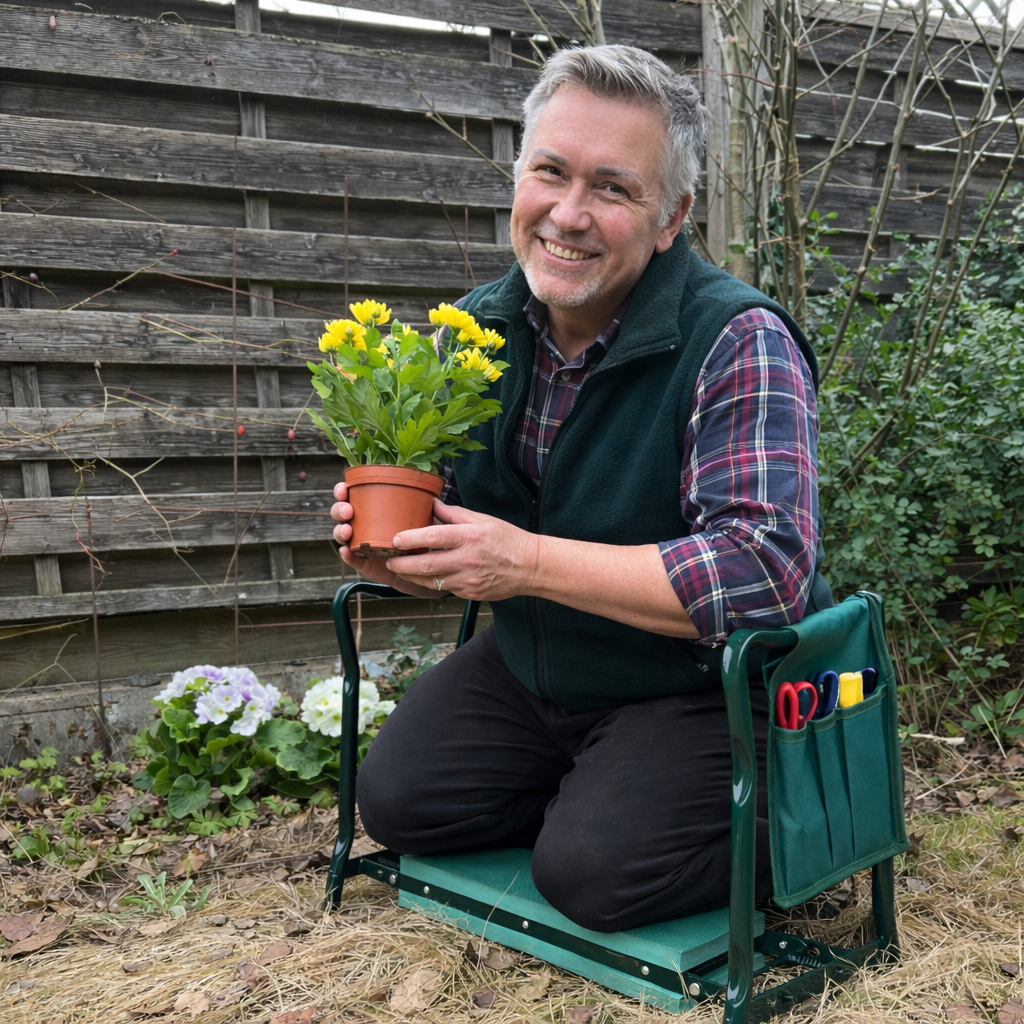 GardenEase Seat – 2-in-1 Kneeling Bench – Comfortable Garden Support