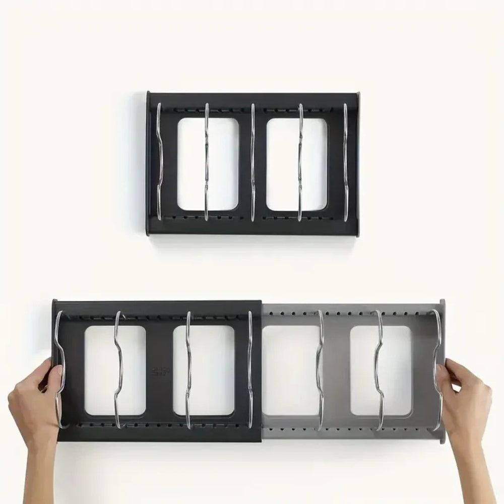 Evara Pot and Pans Organizer Rack - Adjustable Metal, Space-Saving Design 4