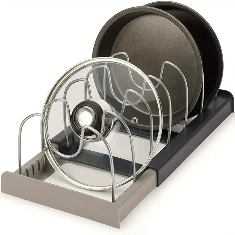 Evara Pot and Pans Organizer Rack - Adjustable Metal, Space-Saving Design 6