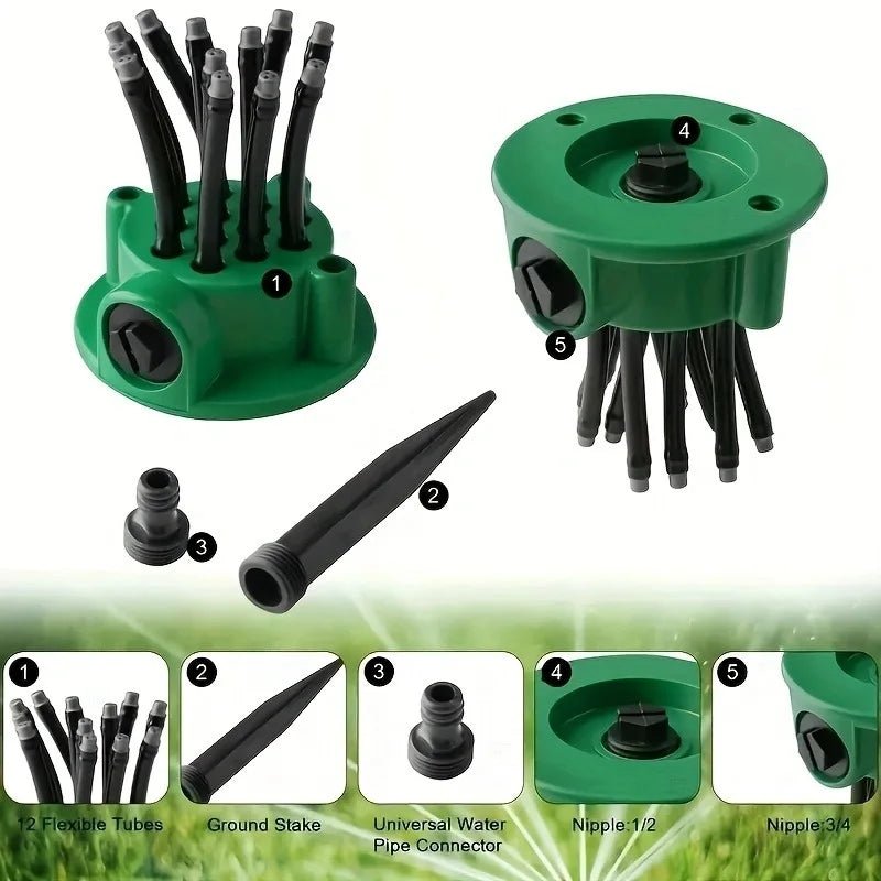 HydraBloom 360 – Multi-Nozzle Garden Sprinkler – Full Coverage Irration Tool