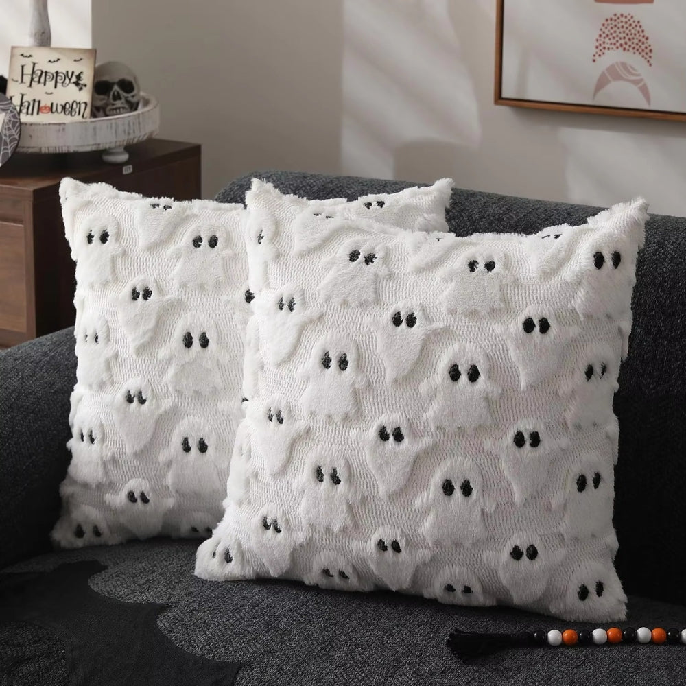 Fable Pumpkin Cushion Cover - Faux Fleece, Festive Halloween Decor 6
