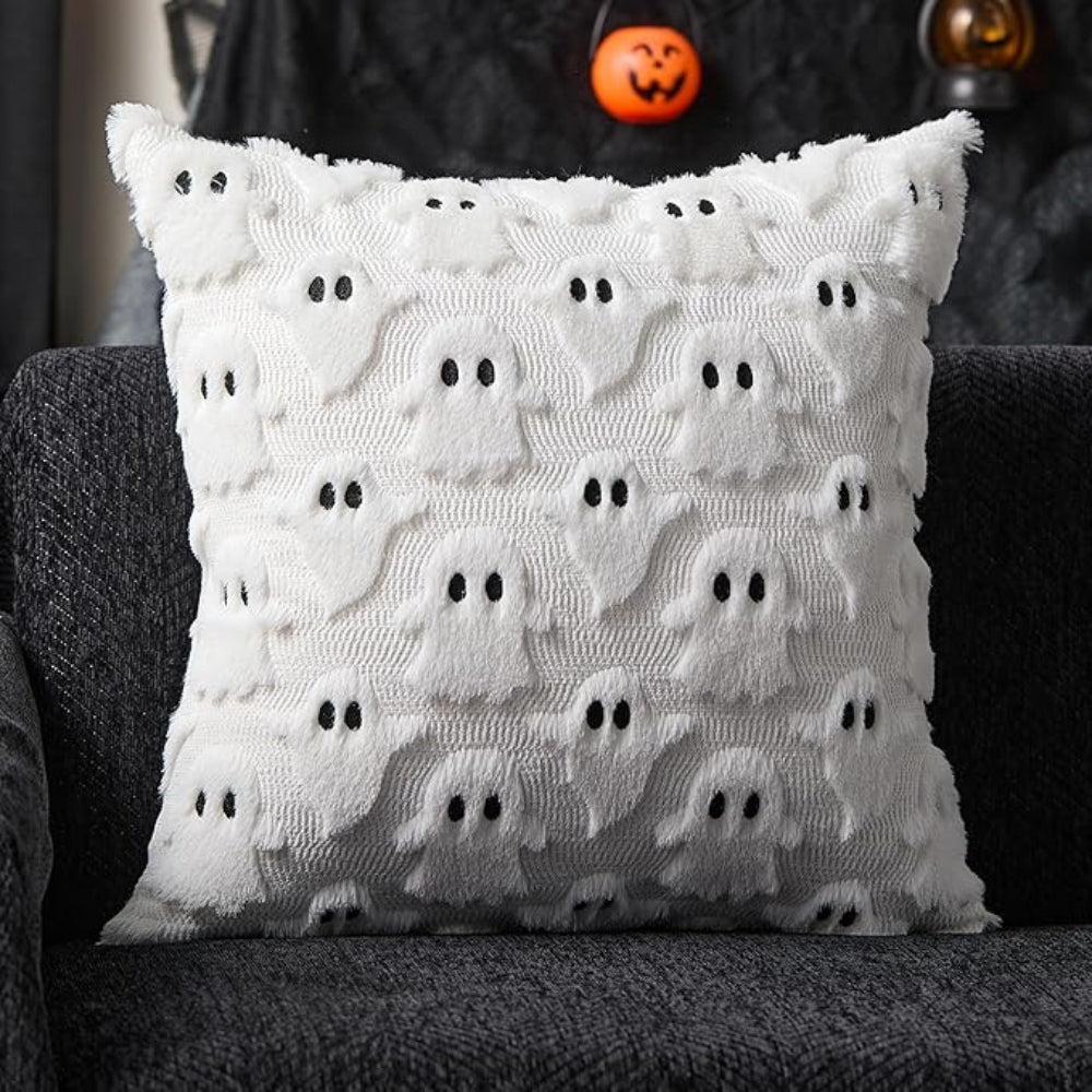 Fable Pumpkin Cushion Cover - Faux Fleece, Festive Halloween Decor 8