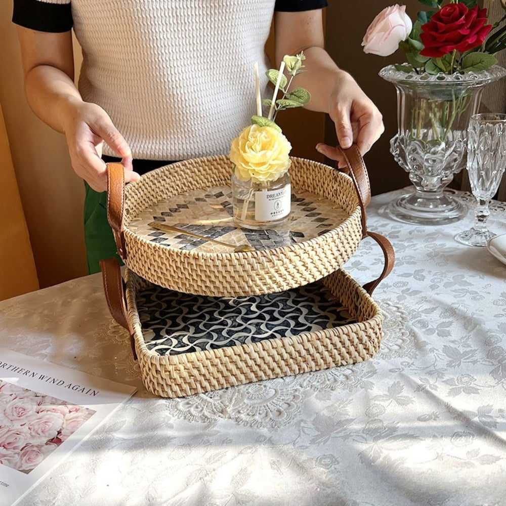 Fable Serving Tray - Eco-Friendly Handcrafted Rattan Design 1