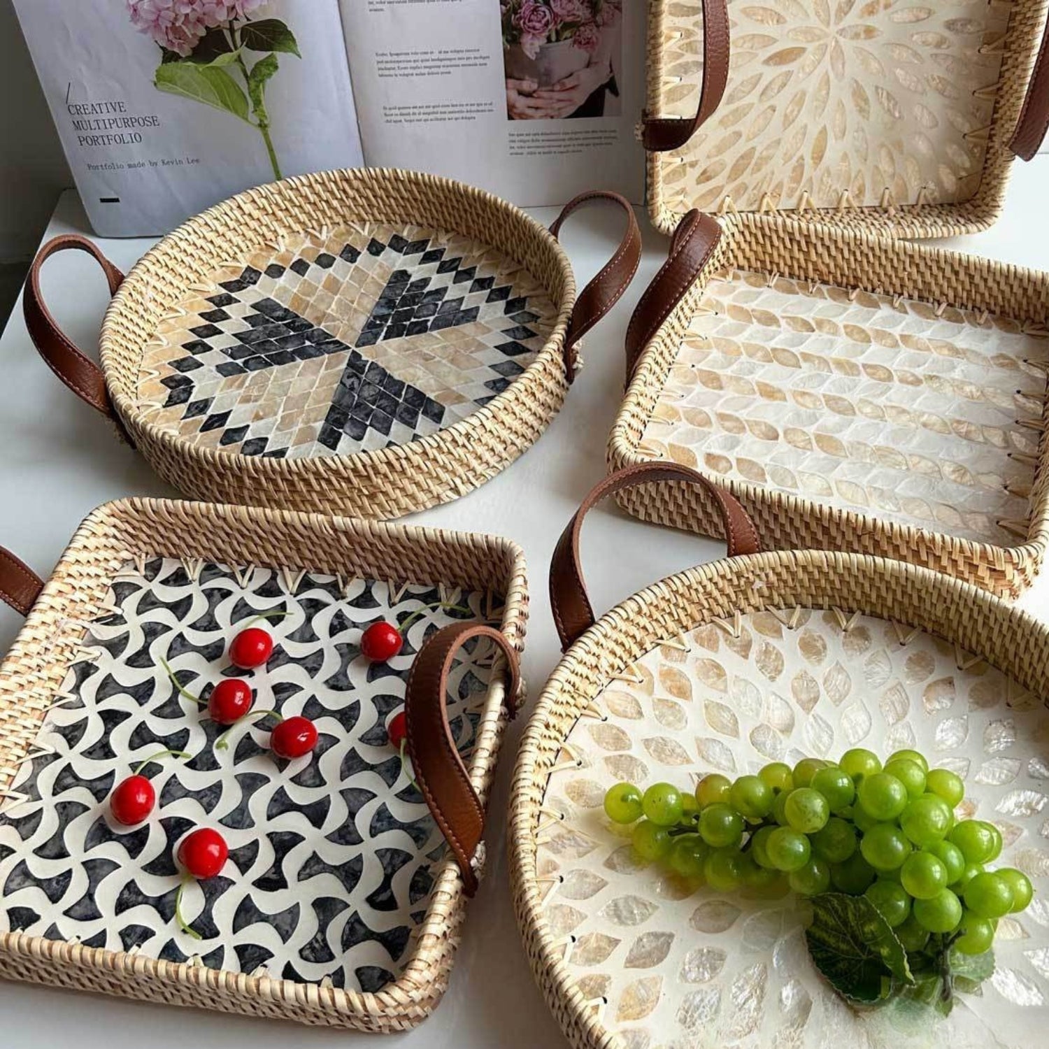 Fable Serving Tray - Eco-Friendly Handcrafted Rattan Design 3