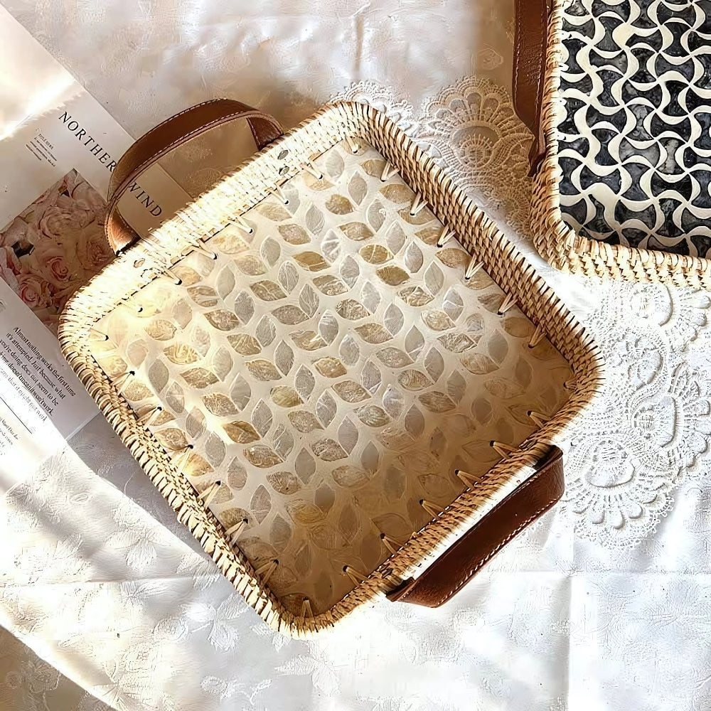 Fable Serving Tray - Eco-Friendly Handcrafted Rattan Design 4