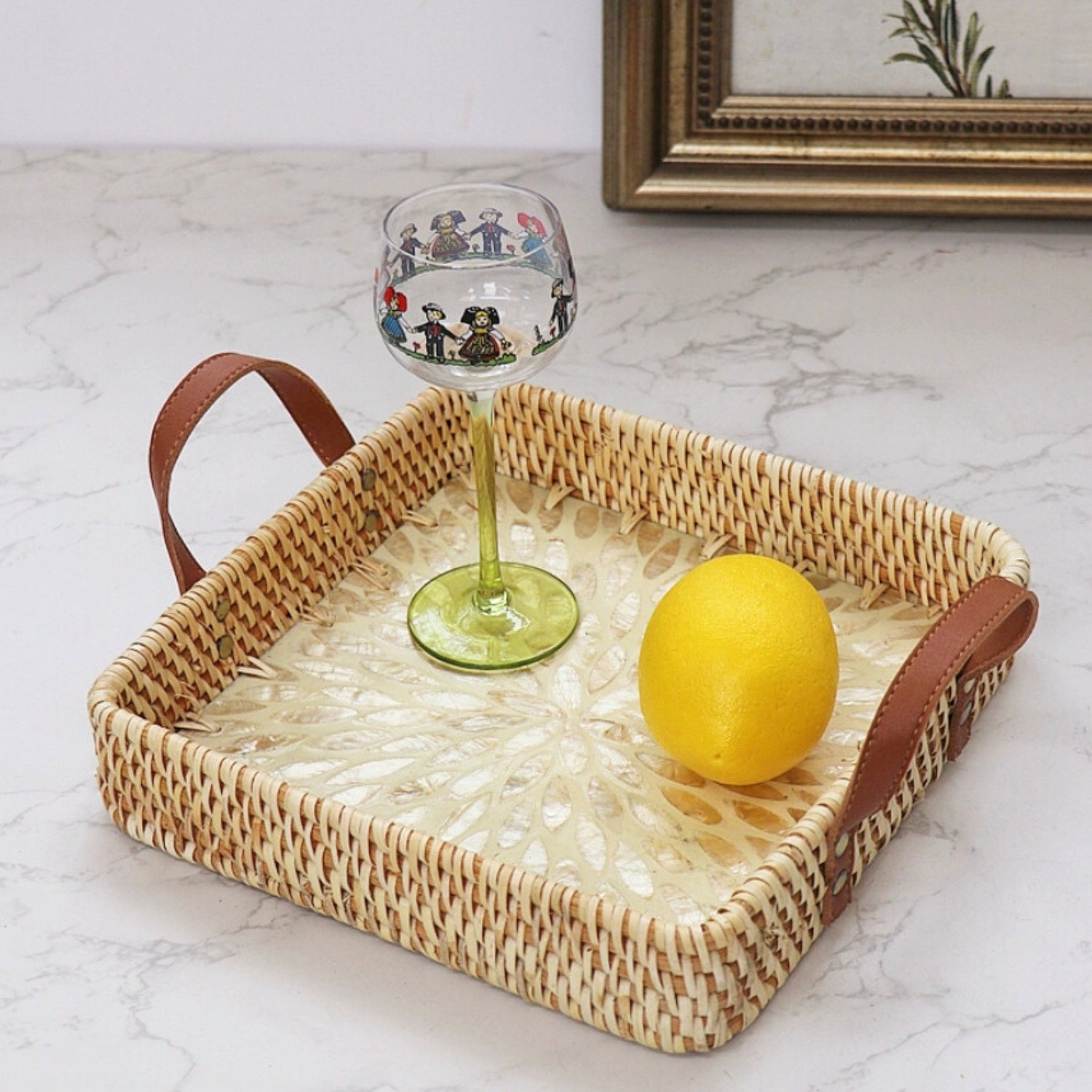 Fable Serving Tray - Eco-Friendly Handcrafted Rattan Design 9