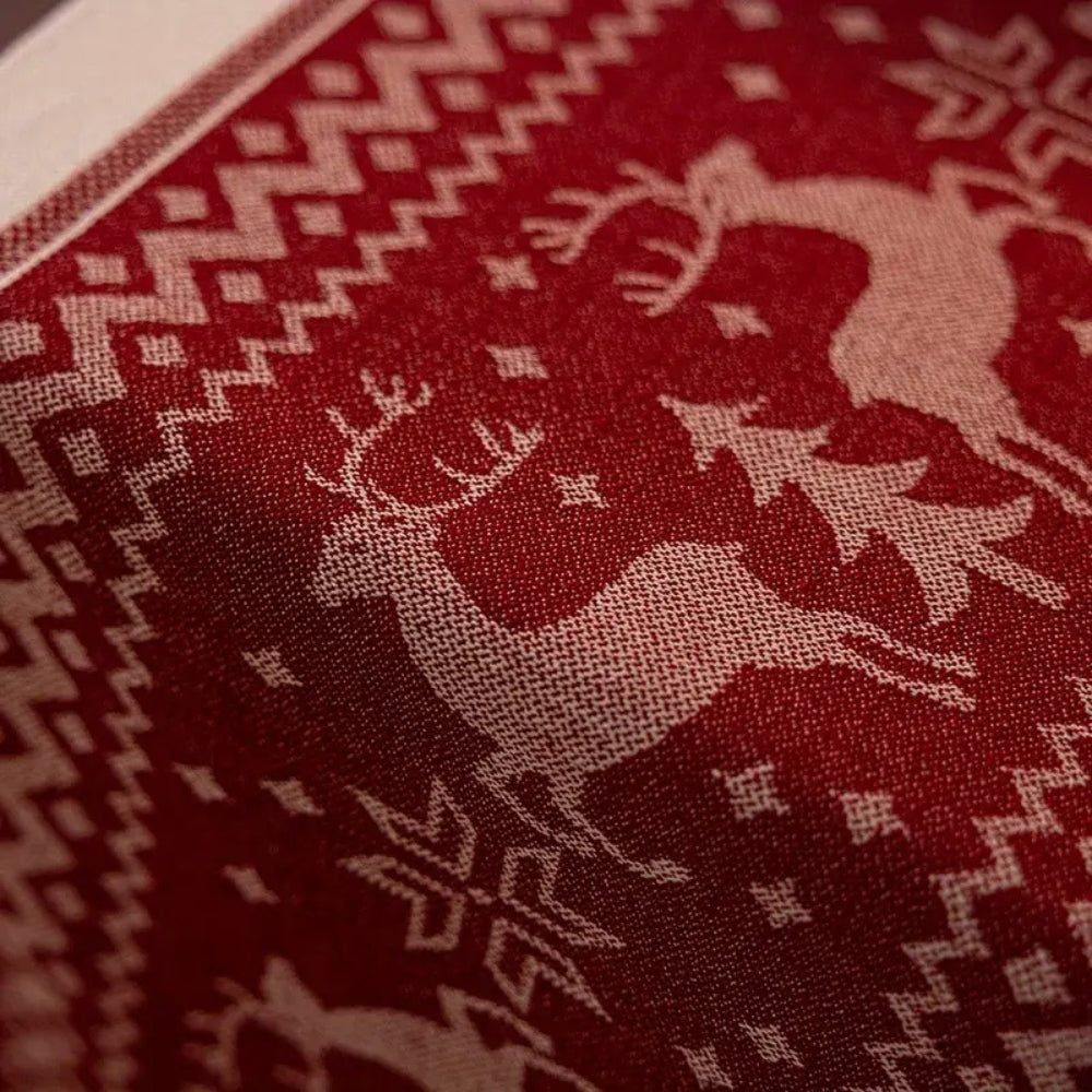 Felicity Elk Table Runner - Microfiber, Festive Design 3