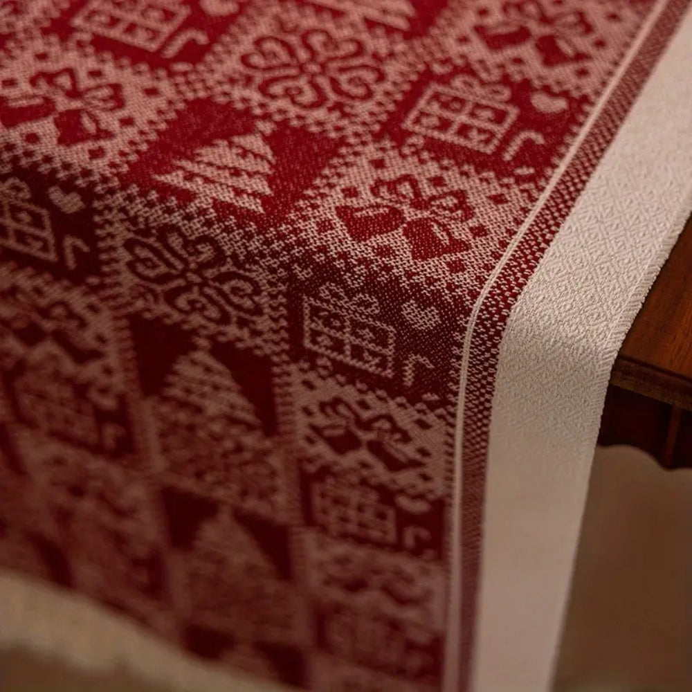 Felicity Elk Table Runner - Microfiber, Festive Design 5