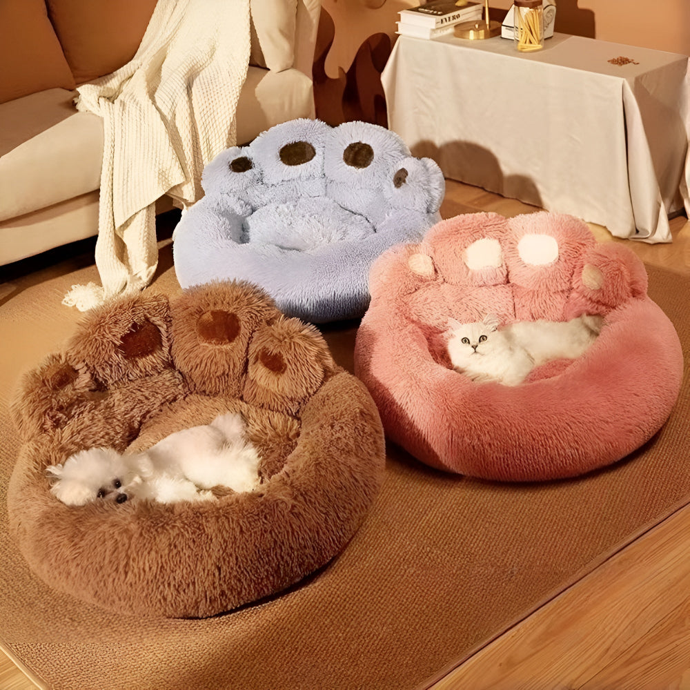 Felicity Paw Dog Bed - Plush Fabric, Raised Edges for Comfort 1
