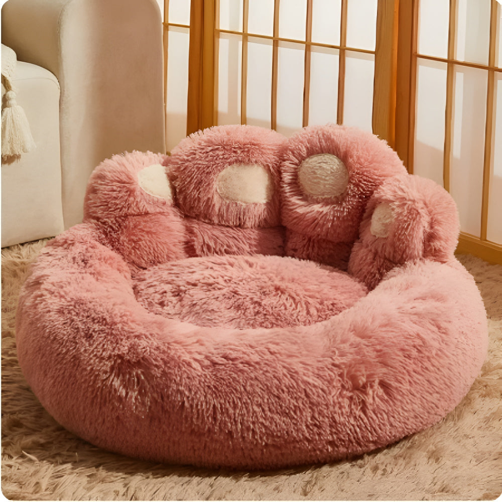 Felicity Paw Dog Bed - Plush Fabric, Raised Edges for Comfort 6
