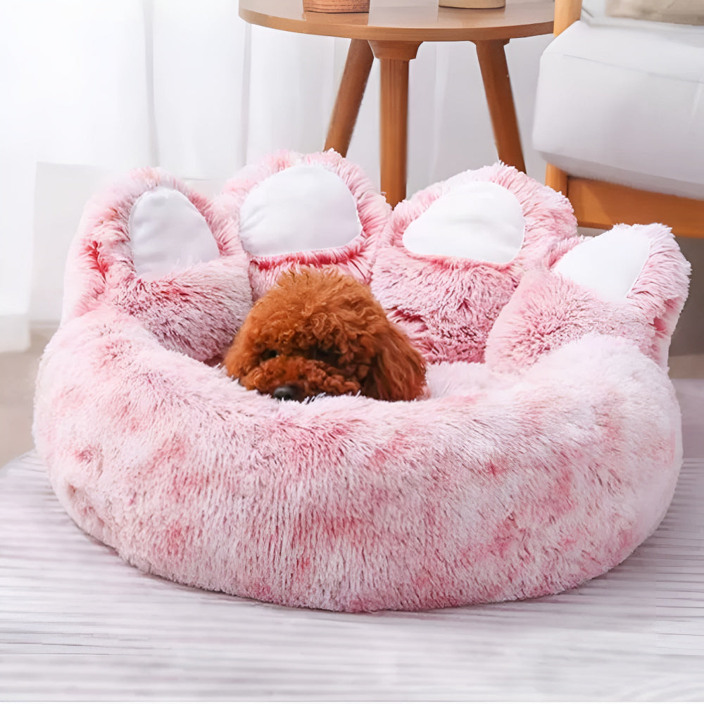 Felicity Paw Dog Bed - Plush Fabric, Raised Edges for Comfort 7