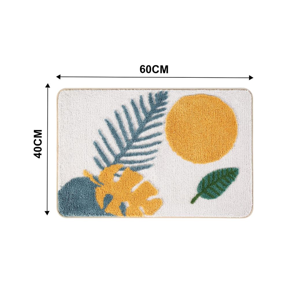 Fiora Bath Mat - Non-Slip Microfiber, Floral Design 0