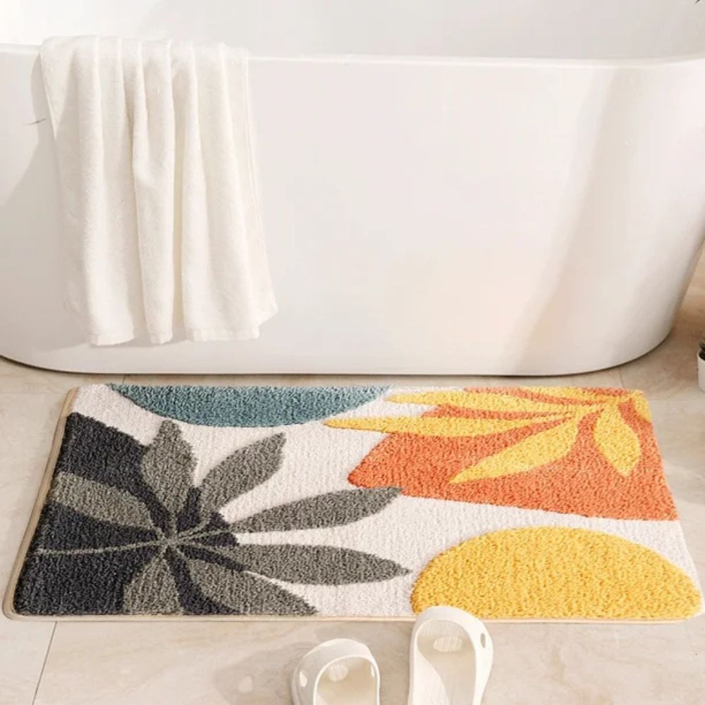 Fiora Bath Mat - Non-Slip Microfiber, Floral Design 6