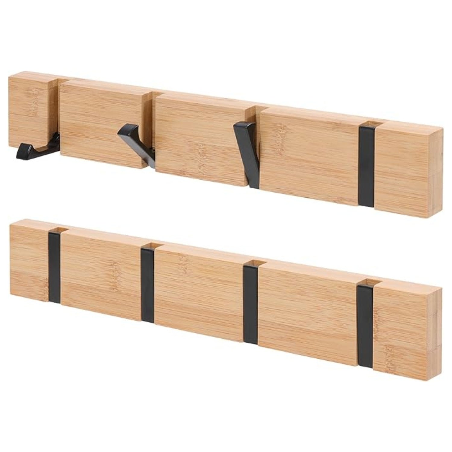 Fiora Wall Hook Rack - Natural Bamboo, Space-Saving Coat Hooks for Wall 6