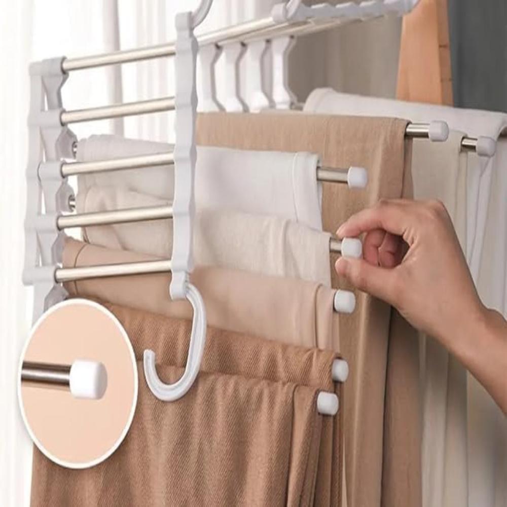 Flectra Pants Rack - Foldable Stainless Steel Organizer, Space-Saving Hangers for Pants 0
