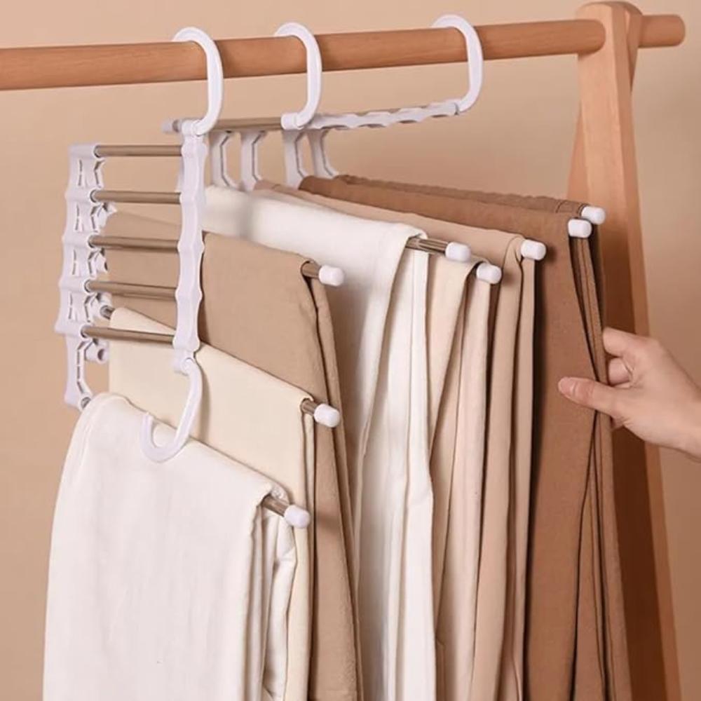 Flectra Pants Rack - Foldable Stainless Steel Organizer, Space-Saving Hangers for Pants 3
