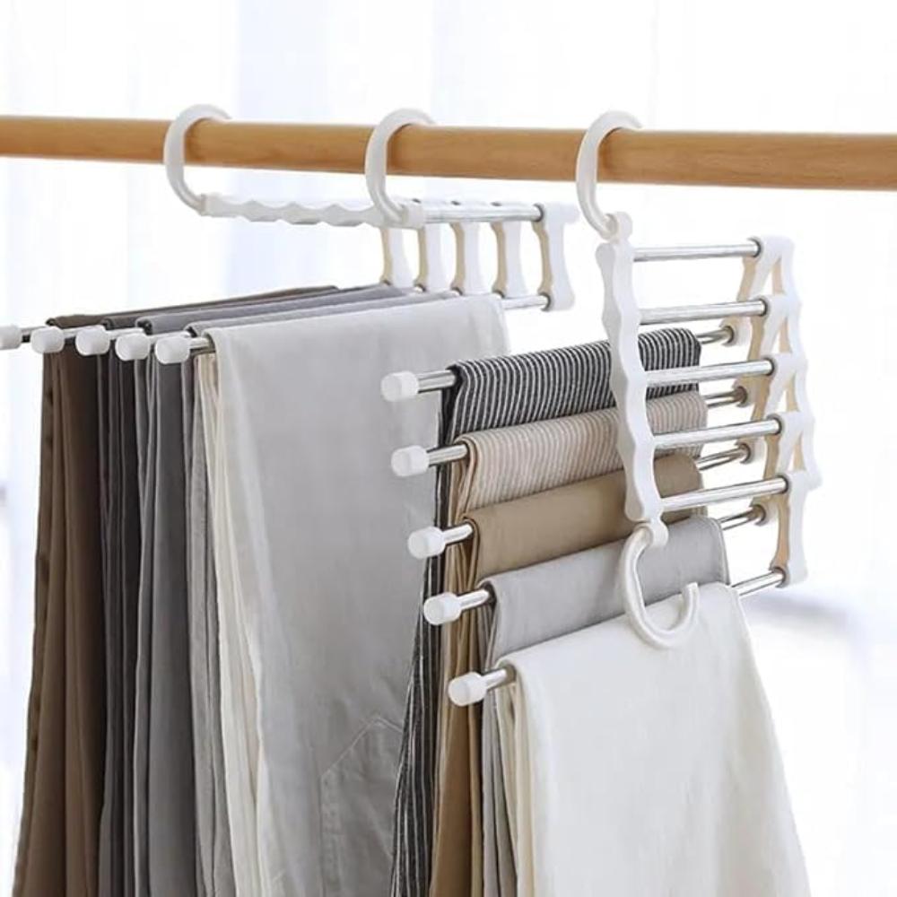 Flectra Pants Rack - Foldable Stainless Steel Organizer, Space-Saving Hangers for Pants 4