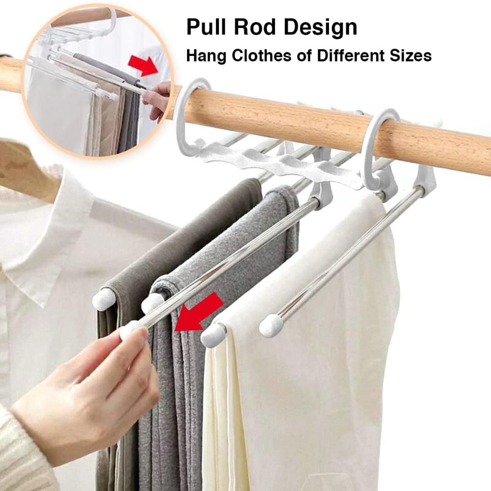 Flectra Pants Rack - Foldable Stainless Steel Organizer, Space-Saving Hangers for Pants 5