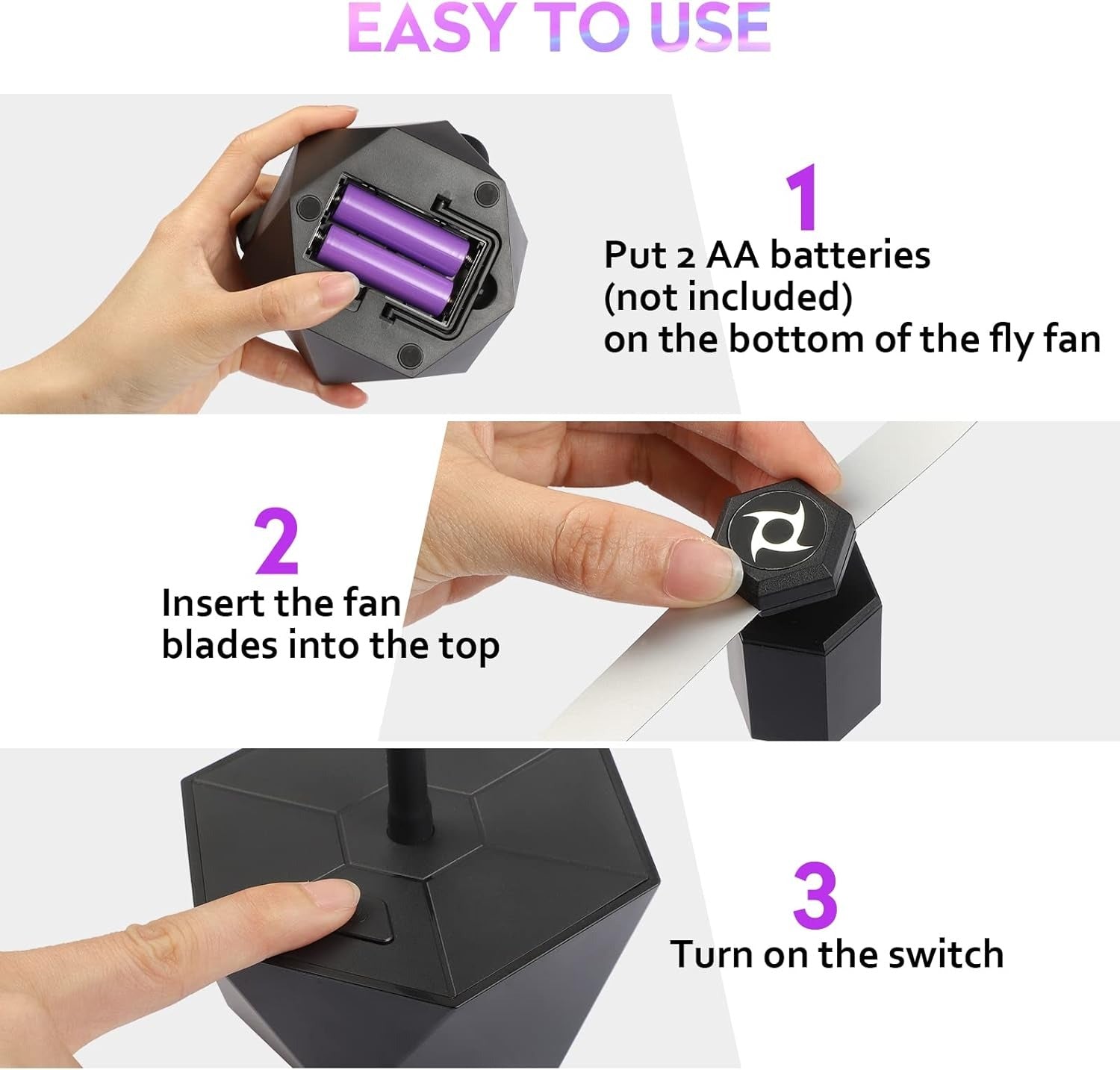 Flectra Table Fan Set - Portable Fly Repellent, Adjustable Neck, Quiet Operation 2