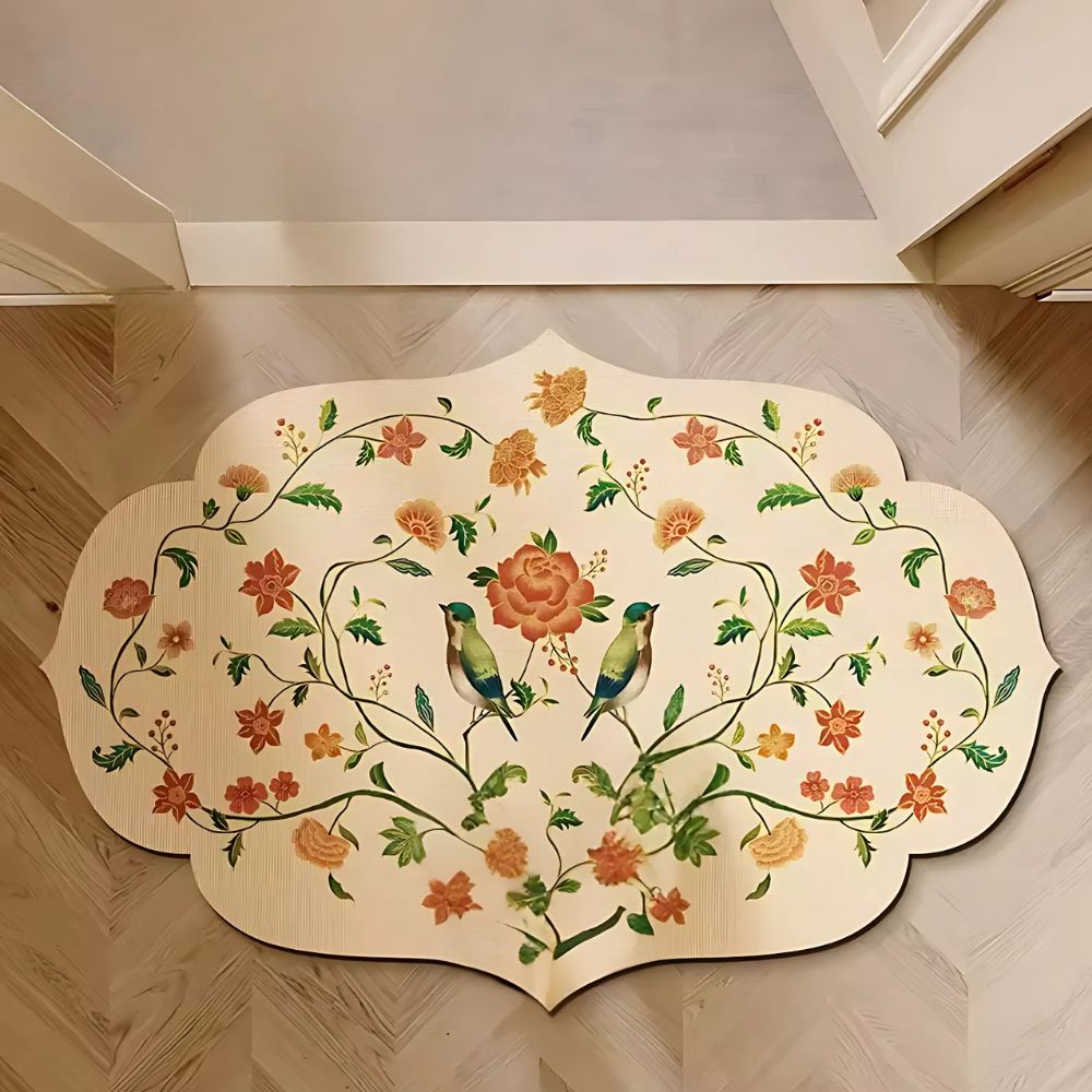 Flora Bath Mat - Diatomaceous, Non-Slip Floral Design 1