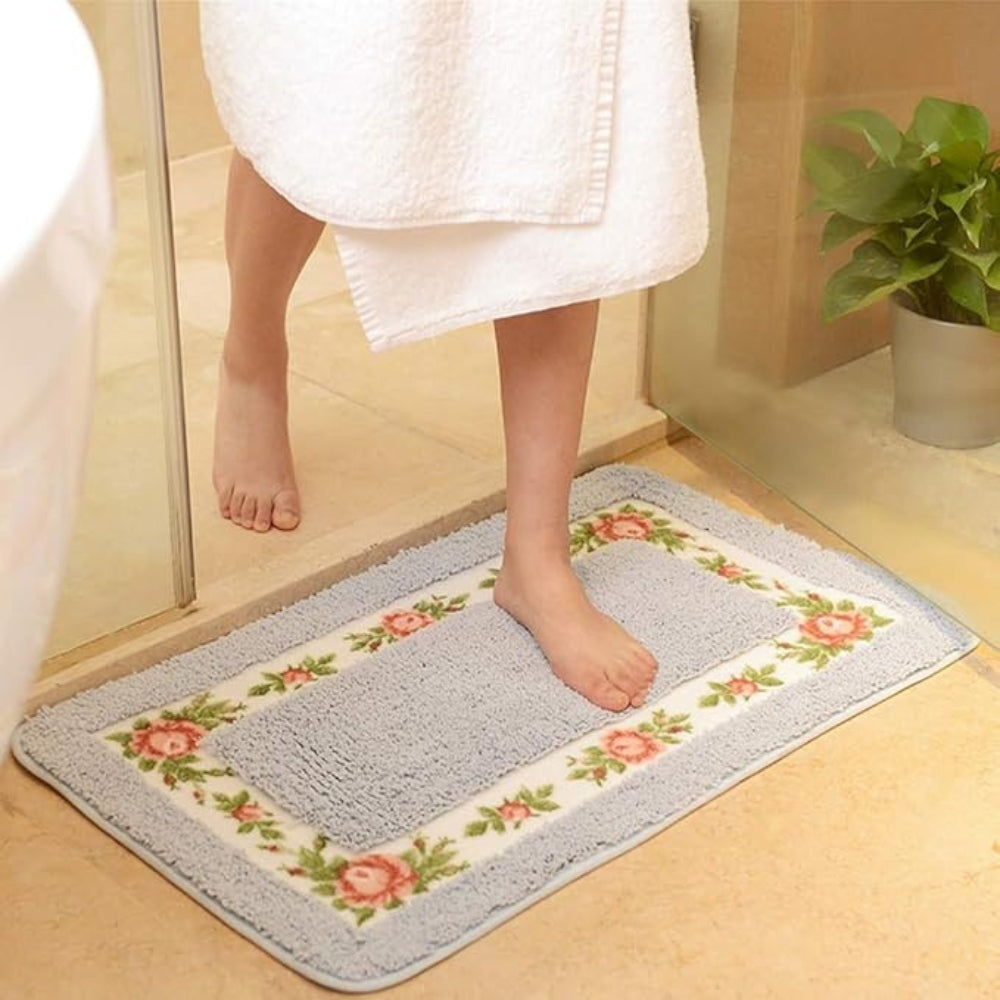 Flora Bath Mat - Soft Microfiber, Non-Slip, Quick-Dry 4