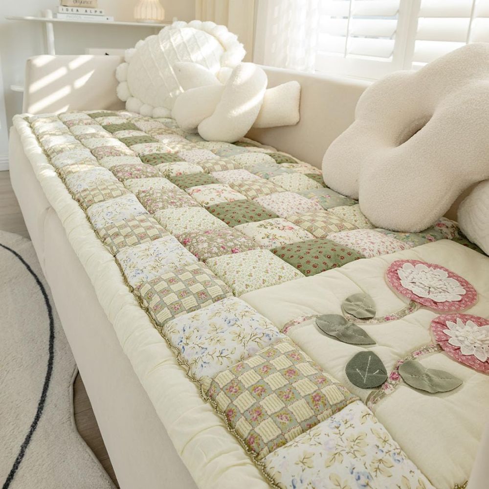 Flora Sofa Cover - Microfiber Blend, Cozy Floral Design 0