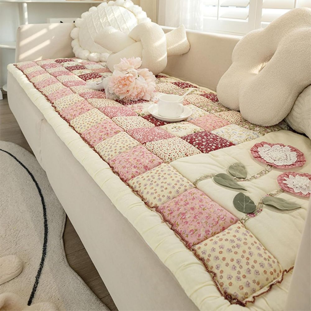 Flora Sofa Cover - Microfiber Blend, Cozy Floral Design 9