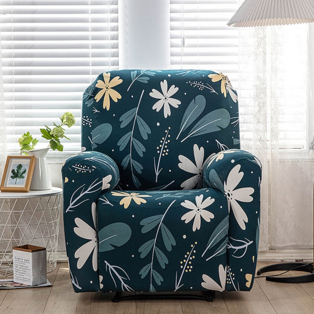 Florin Recliner Cover | Durable Stretch Fabric, Elegant Floral Design 1