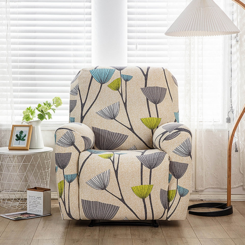 Florin Recliner Cover | Durable Stretch Fabric, Elegant Floral Design 3