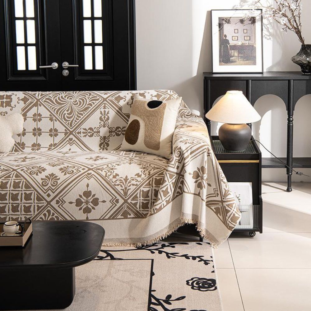 Florina Sofa Cover - Soft Chenille, Elegant Renaissance Pattern 3
