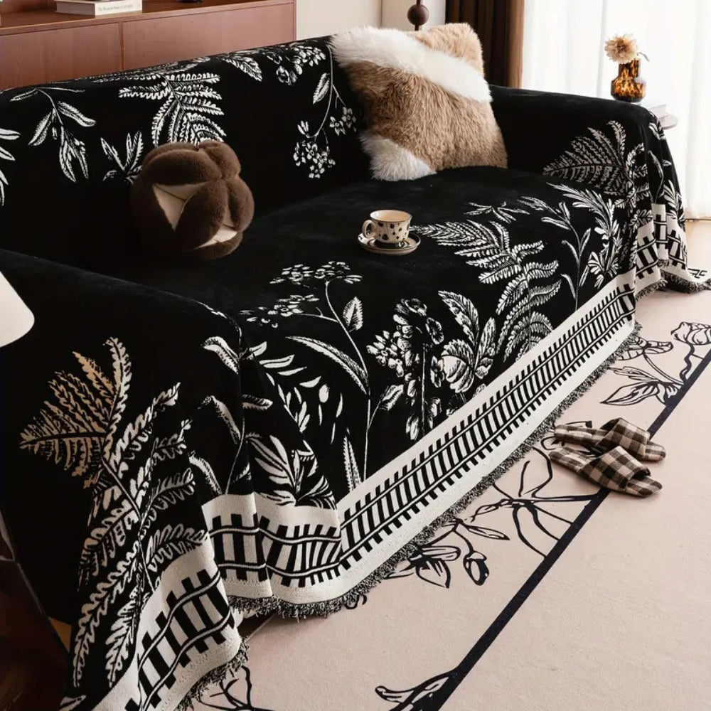 Folio Chenille Sofa Cover - Botanical Floral Design, Pet-Friendly 2