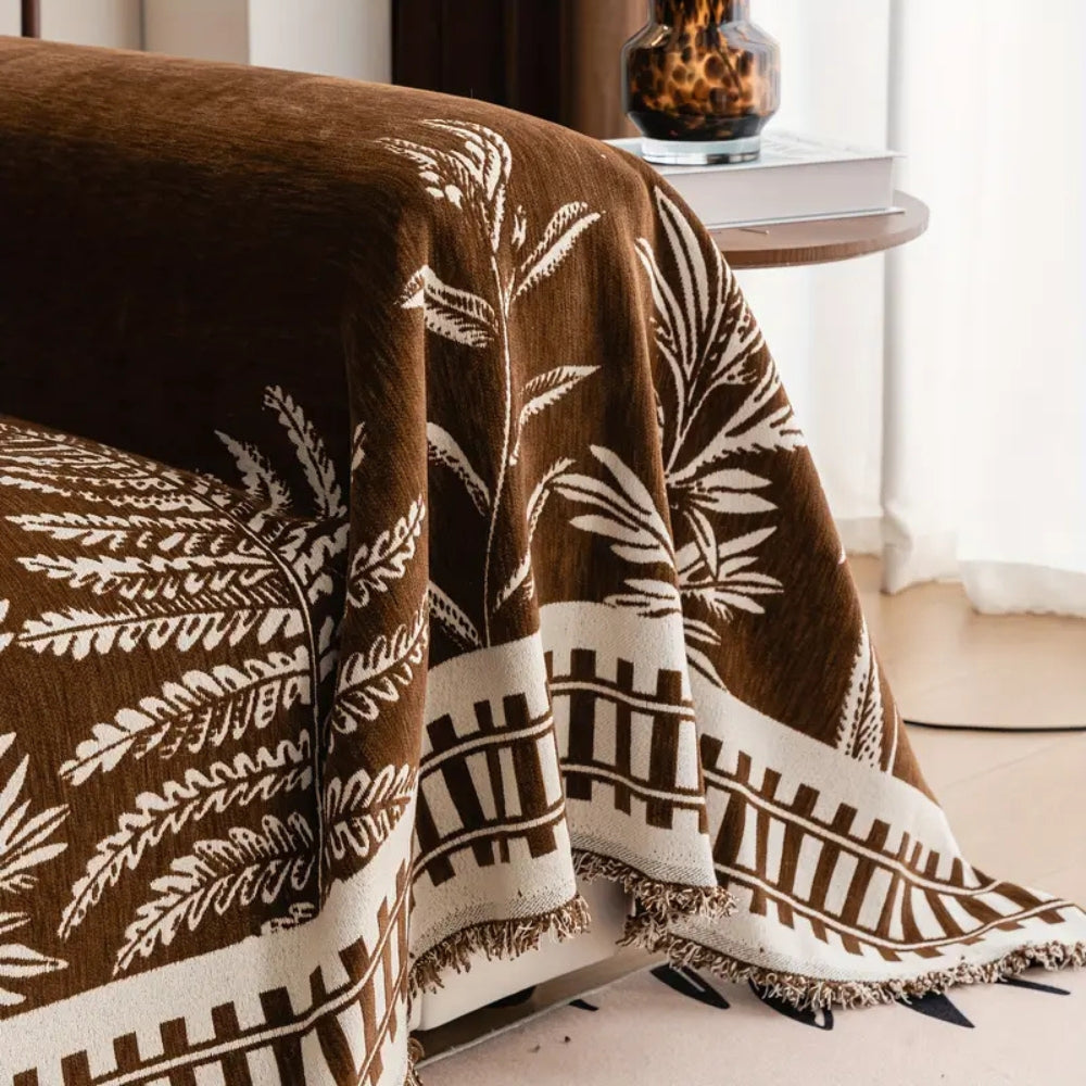 Folio Chenille Sofa Cover - Botanical Floral Design, Pet-Friendly 5