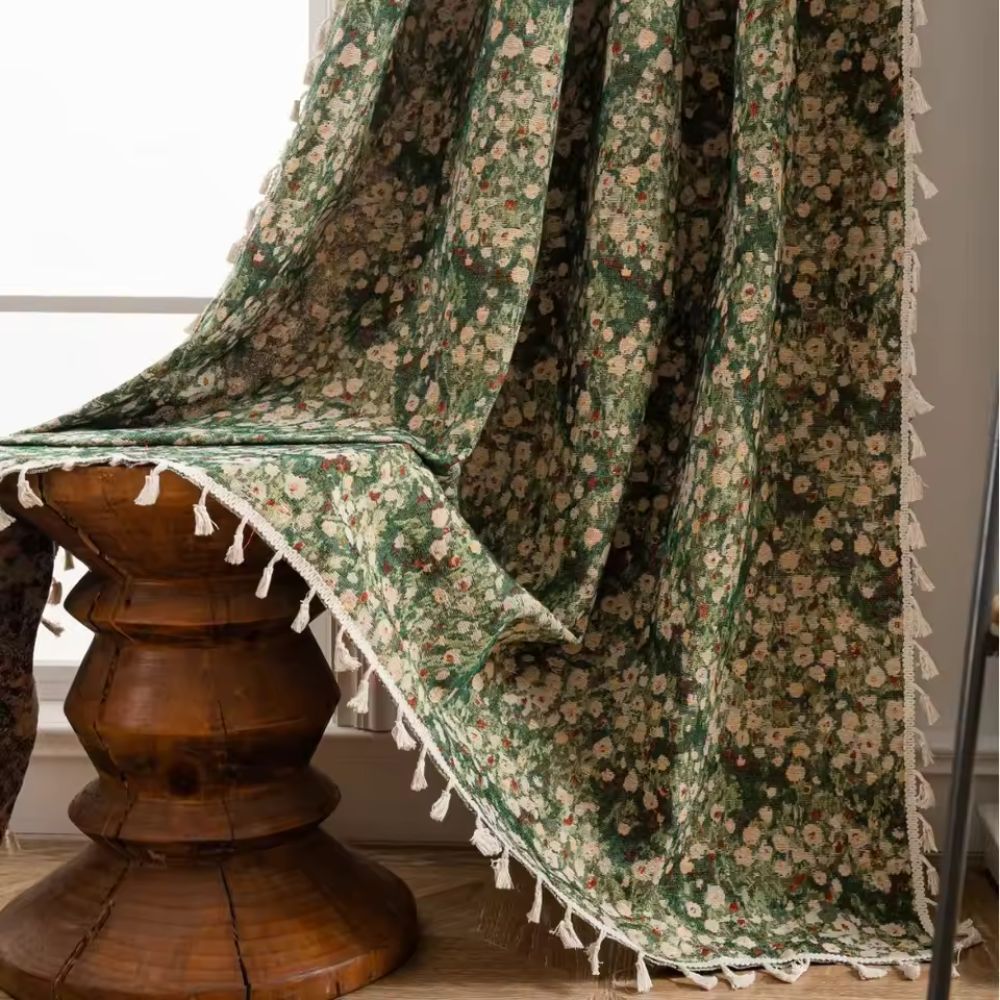 BloomTapestry – Vintage Floral Curtain