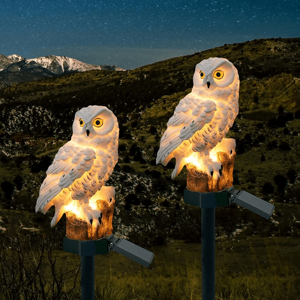 GlowOwl Light - Solar Garden Lamp - Nature Style - Auto Lighting