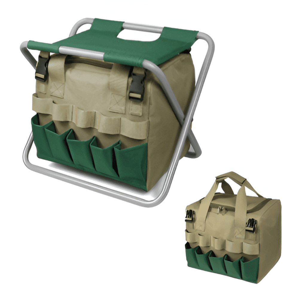 Garnet Gardening Tools Set - 6-Piece Compact with Folding Stool and Carrying Bag 5
