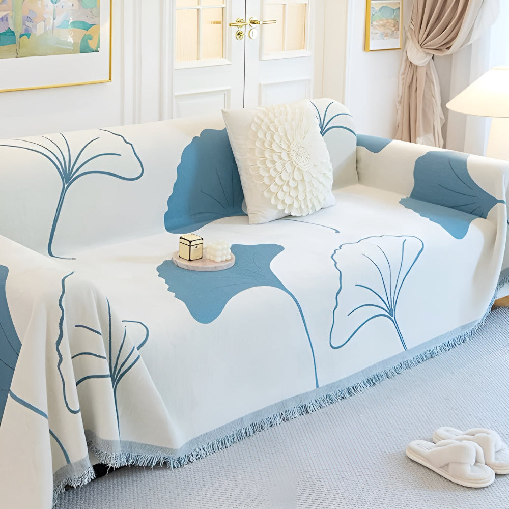 Ginkgo Sofa Cover - Premium Chenille, Ginkgo Leaf Pattern 4