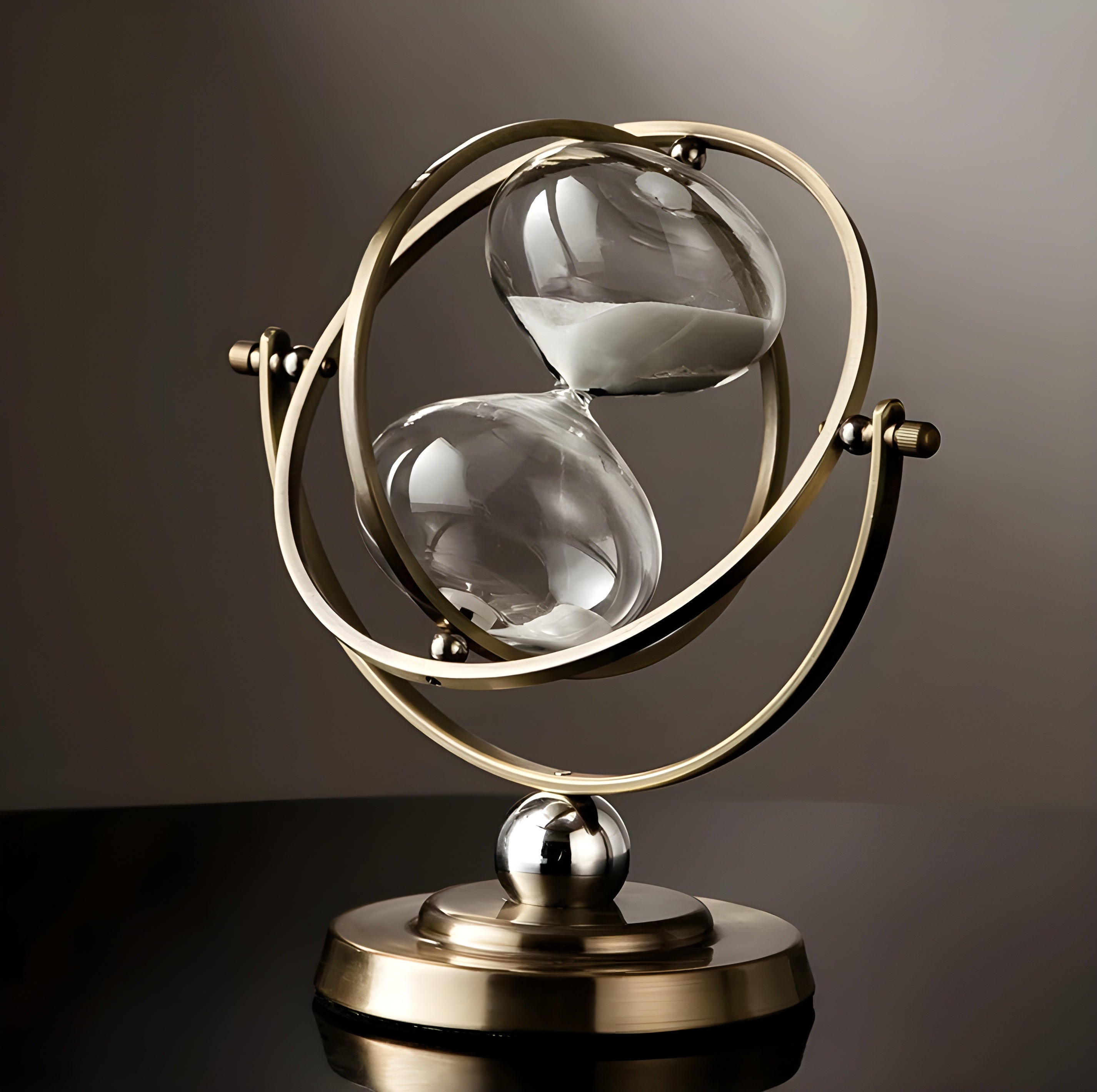 GleamHour Hourglass Sand Timer - Brass Frame, 30 Minute Measurement 0