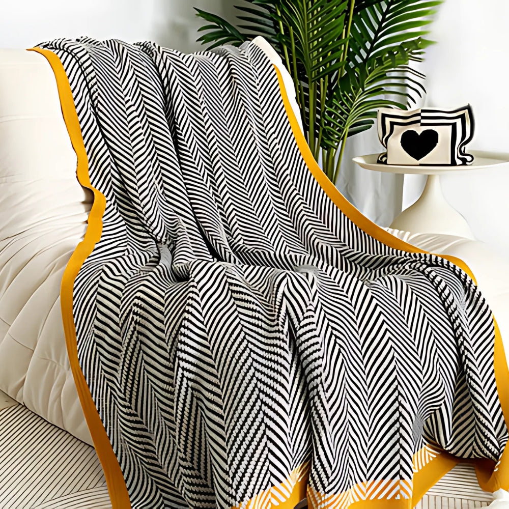 Glenwood Chevron Blanket - Ultra-Soft Acrylic, Lightweight Design 0